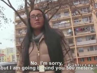 Euro amateur sucks huge shaft in public