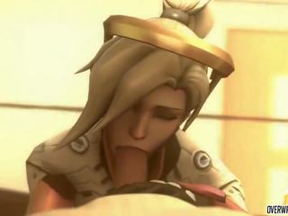 Superior mercy od overwatch dobi da sesati na velika phallus nicely