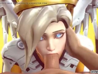 Superior Mercy from Overwatch gets to Suck on Big phallus Nicely